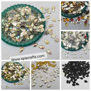 Drop Shape 200 Pcs Shiny Kundan Beads DIY Sewing Craft Sets