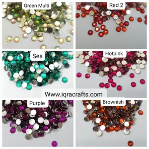 4mm, 300 Plus Pcs Shiny Kundan Beads DIY Sewing Craft Sets Small Size 4mm Resins