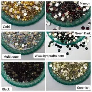 4mm, 300 Plus Pcs Shiny Kundan Beads DIY Sewing Craft Sets Small Size 4mm Resins