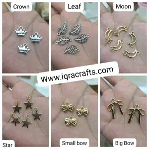 2 Pcs  Cute Colorful Flower Charms Gold Plated Butterfly Crafts Making Accessories