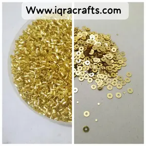 Pack of 2 Tola (1 tola each) cut beads & 4mm Disc Sequins