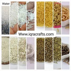 Pack Of 8 Tola (2 Tola Each) Beads Beautiful Loose Sequins DIY Crafts Dull Gold