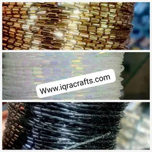 10 yrds Lace Crystal Beads String Sequin Fabric Beaded Trim 