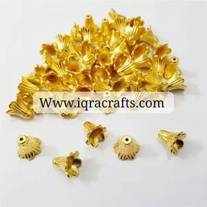 10gm Plastic Golden Bell Design for Latkan Making, Toran Making, Craftwork 12mm
