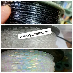 10 yrds Lace Crystal Beads String Sequin Fabric Beaded Trim 