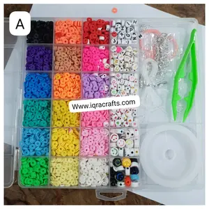 1 Kit Box, Clay Beads and Mixed Numbers Beads Jewelry Making, Tools Craft Supplies DIY