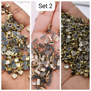 Mixed Packs 60 Pcs Real Kundan Beads DIY Sewing Jewelry Decoration