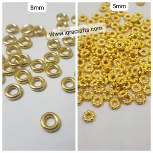 10 gm Beads Rings 100 Pcs Golden Plastic Color 