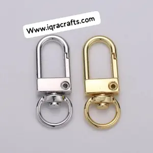 1 Pair Silver/Gold Round Key Ring Llaveros Clasp Used in Jewelery 