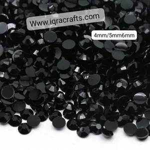 10 gm, Black Non-Hotfix Flat Back Beads DIY Crafts 4mm/5mm/6mm