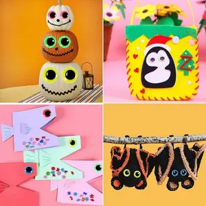 12 Pcs Pipe Cleaners With Eye Buttons , for Flower Making Crafts