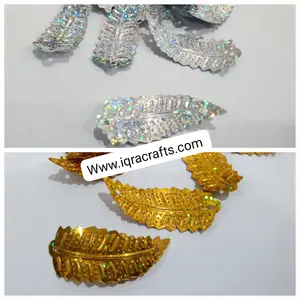 10 gm Small & Big Leaf Sitaray in Mixed Color, Beautiful Design, Sequins Craft Supplies (4.8cm x1.8cm)