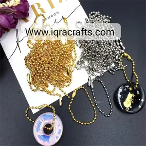 5 Pcs Metal Ball Chain In With Connector Clasp For Label Tags, 