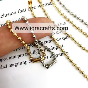 5 Pcs Metal Ball Chain In With Connector Clasp For Label Tags, 
