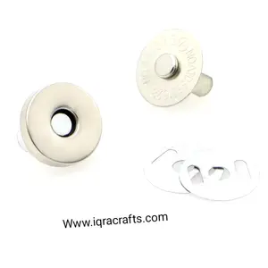 1 Pair Inside Magnetic Button Closure for Bags with Wings 1.84cm Silver/Gold