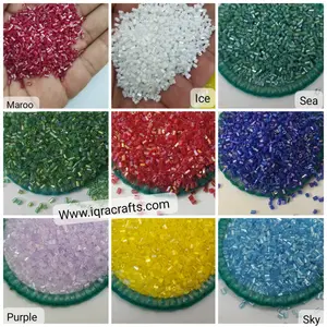 Cut Beads, Pack of 2 Tola glass pony Cut beads 2mm Glass Beads In Various Colors