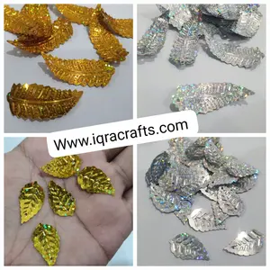 10 gm Small & Big Leaf Sitaray in Mixed Color, Beautiful Design, Sequins Craft Supplies (4.8cm x1.8cm)