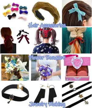 1 Pcs 50 Yards Velvet Ribbon  Single Face Velvet Ribbon Roll