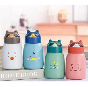 1 Pcs Cute Cat Shape Insulated Glass Water Bottle (plastic cover, leak proof hand carry best for kids.)