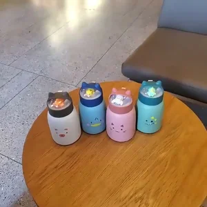 1 Pcs Cute Cat Shape Insulated Glass Water Bottle (plastic cover, leak proof hand carry best for kids.)