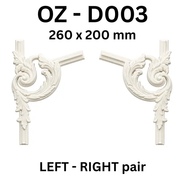 OZ-D003 LEFT-RIGHT PAIR DECORATIVE CORNER ORNAMENTS