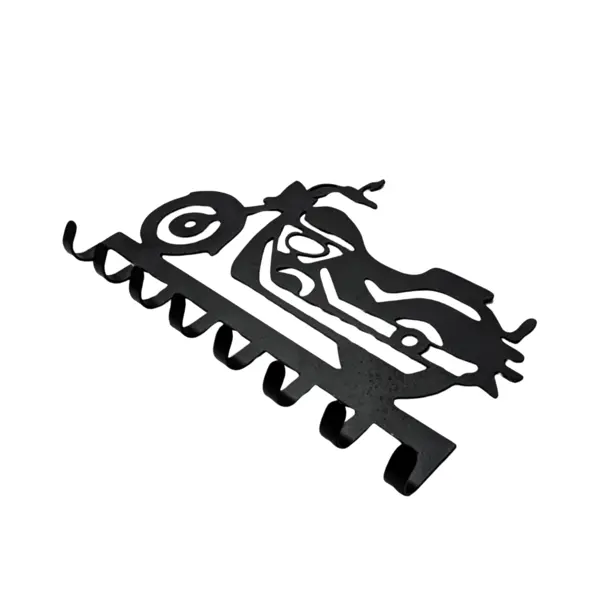 BLACK METAL MOTORCYCLE KEY HOLDER – 8 HOOKS