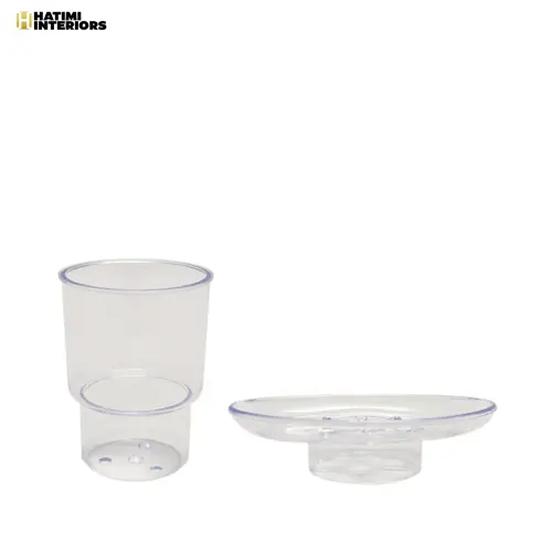 AFFORDABLE PLASTIC SOAP DISH & BRUSH HOLDER COMBO PACK