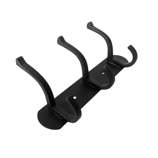 BLACK 3 HOOK DOUBLE CLOTH HANGER
