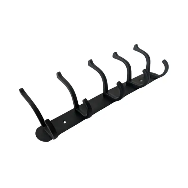BLACK 5 HOOK DOUBLE CLOTH HANGER