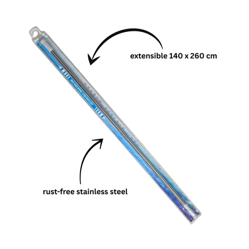 EXTENSIBLE SHOWER CURTAIN ROD 140–260 CM | ADJUSTABLE STAINLESS STEEL ROD