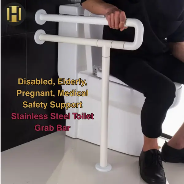 PREMIUM TOILET SUPPORT GRAB BAR WITH FLOOR STAND