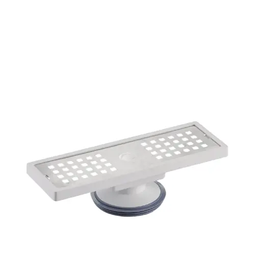 CHROME STAINLESS STEEL FLOOR DRAIN | FLAT RECTANGULAR SHAPE