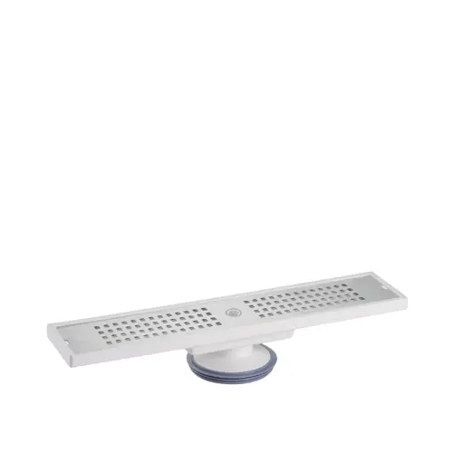 CHROME STAINLESS STEEL FLOOR DRAIN | FLAT RECTANGULAR SHAPE