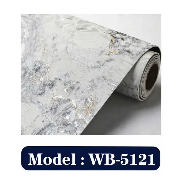 GREY SILVER MARBLE - ADHESSIVE WALLPAPER ROLLS - WB 5121