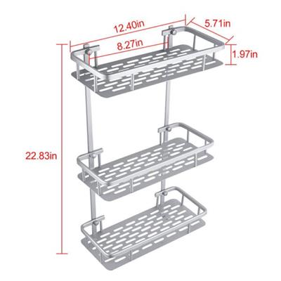 THREE LAYER ALUMINIUM STRAIGHT BATHROOM SHELF