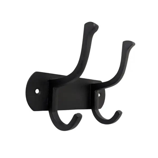 BLACK 2 HOOK DOUBLE CLOTH HANGER
