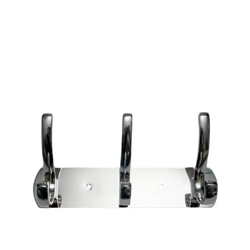 SILVER 3-HOOK WALL-MOUNTED CLOTH HANGER – NON-MAGNETIC METAL