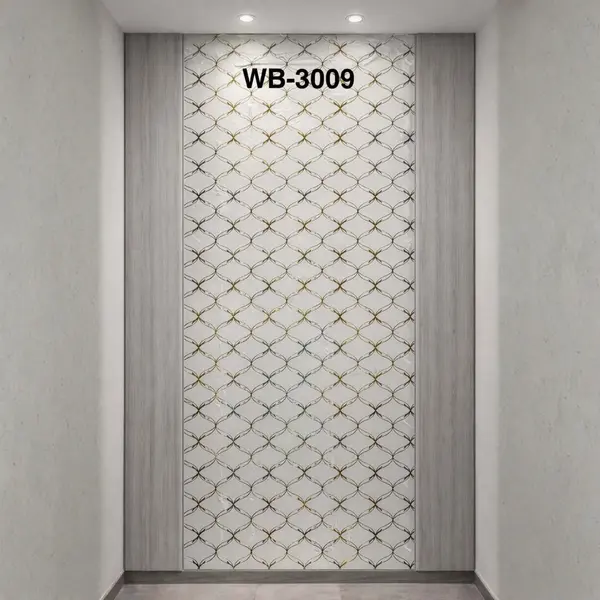 WHITE GOLD TRELLIS GEOMETRIC WB-3009 - UV WALLPAPER ROLLS