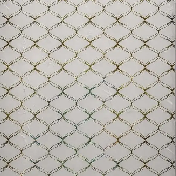 WHITE GOLD TRELLIS GEOMETRIC WB-3009 - UV WALLPAPER ROLLS