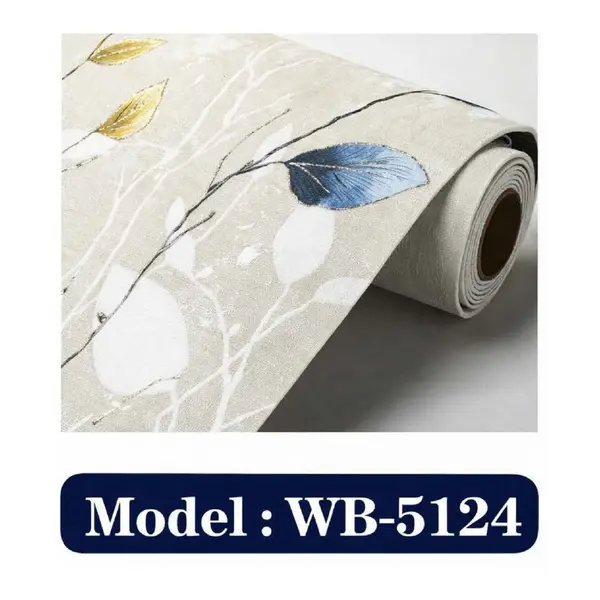BLUE YELLOW LEAVES - ADHESSIVE WALLPAPER ROLLS-WB 5124