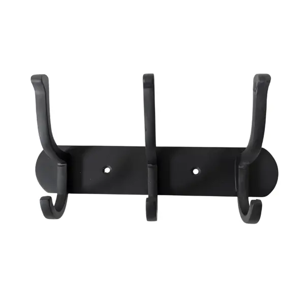 BLACK 3 HOOK DOUBLE CLOTH HANGER