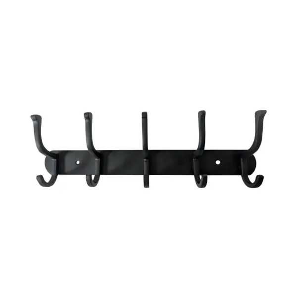 BLACK 5 HOOK DOUBLE CLOTH HANGER