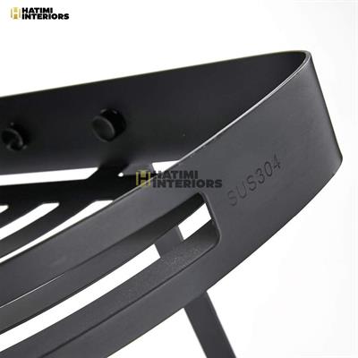 TWO LAYER BLACK STAINELESS STEEL CORNER BATHROOM SHELF