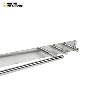 ASM STAINLESS STEEL TOWEL ROD WITH DUAL HOOKS
