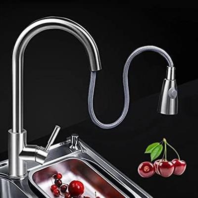 CHROME STAINLESS STEEL  KITCHEN PULL OUT FAUCET MIXER