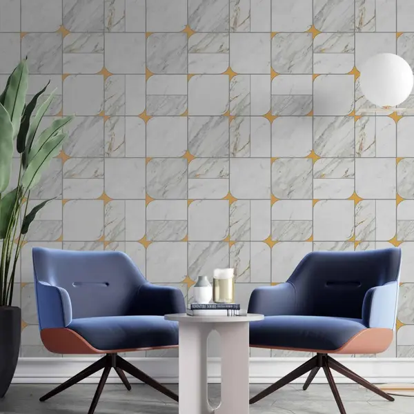 LUXE MARBLE TILE PATTERN - REALM WALLPAPERS ROLLS