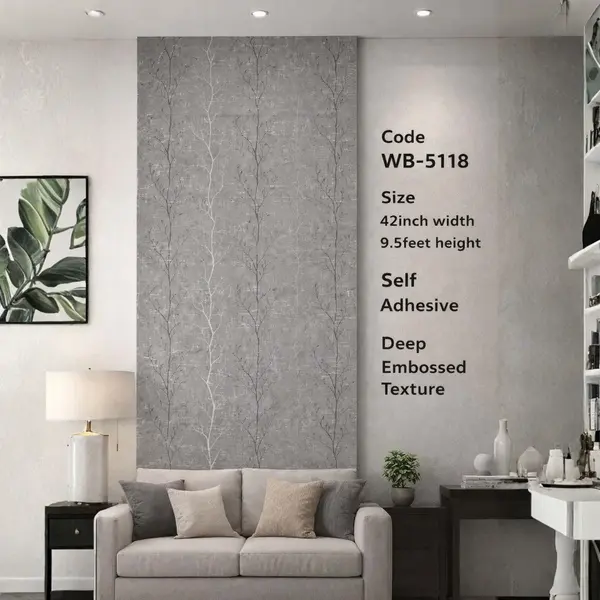 GREY TREE BRANCH - ADHESSIVE WALLPAPER ROLLS - WB 5118