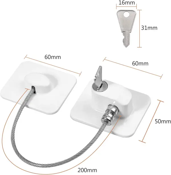 CHILD SAFETY LOCK CABLE – ADHESIVE MULTI-PURPOSE SAFETY LATCH