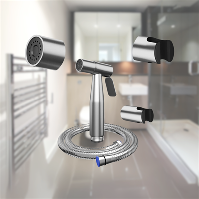 BRUSHED NICKEL STAINLESS STEEL MUSLIM SHOWER SET