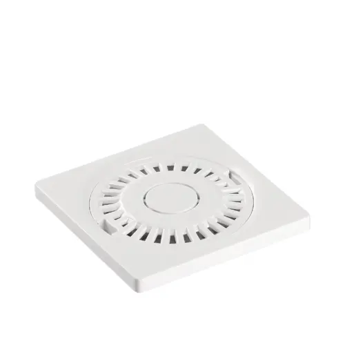 WHITE PLASTIC  FLOOR DRAIN|CIRCULAR SLATTED GRATES